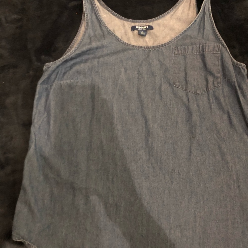 Denim sleeveless blouse